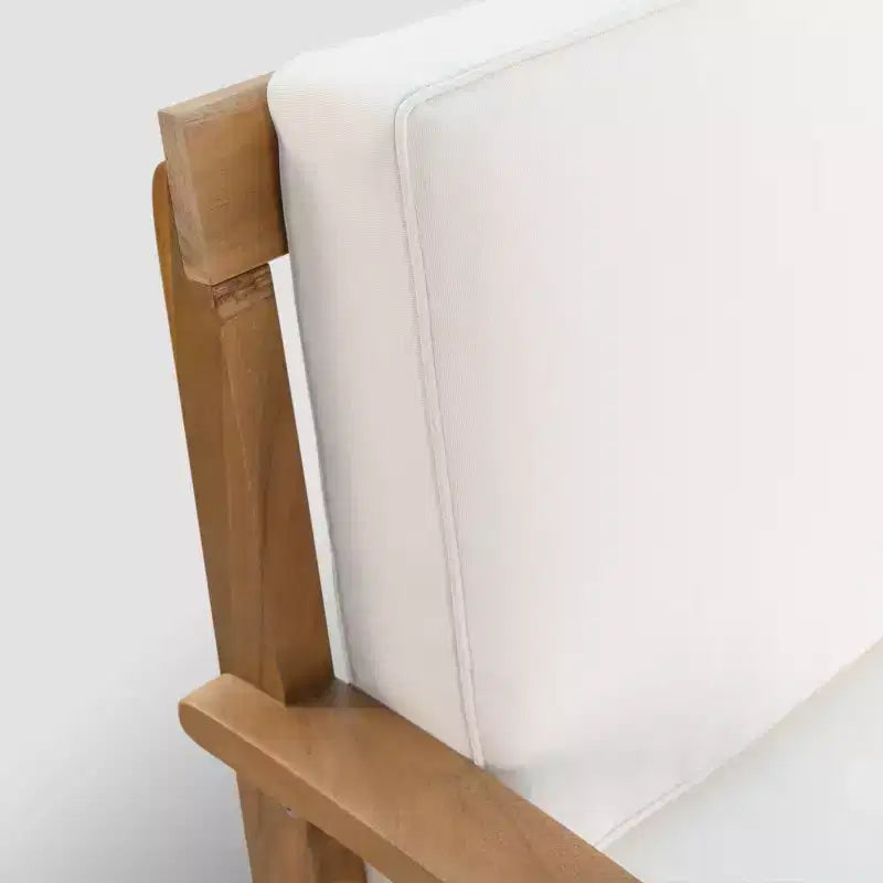 Ensemble deux pièces causeuse et table basse en bois d'acacia Peyton - Teck/Beige - Christopher Knight Home