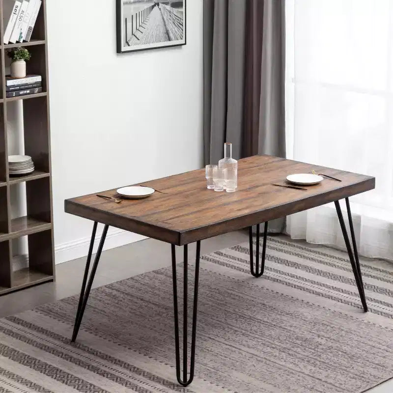 Ensemble de salle à manger 5 pièces Ashford, table à manger avec pieds épingle et 4 chaises, 4 options de couleur