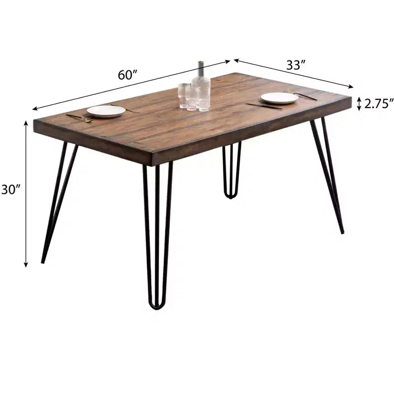 Ensemble de salle à manger 5 pièces Ashford, table à manger avec pieds épingle et 4 chaises, 4 options de couleur