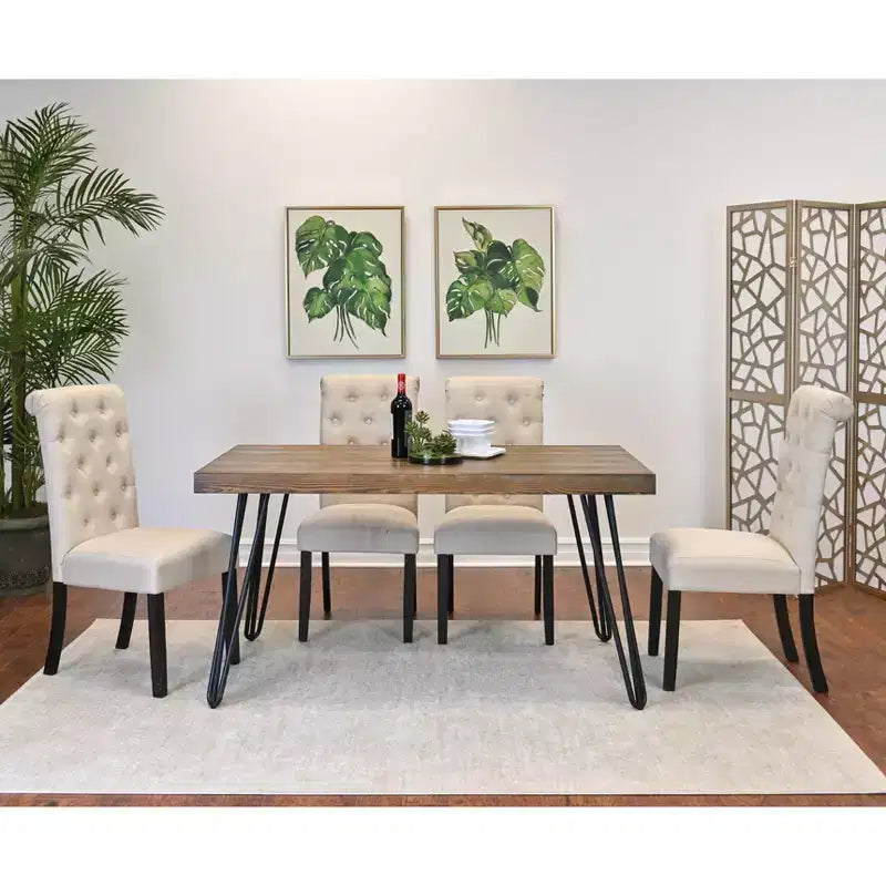Ensemble de salle à manger 5 pièces Ashford, table à manger avec pieds épingle et 4 chaises, 4 options de couleur