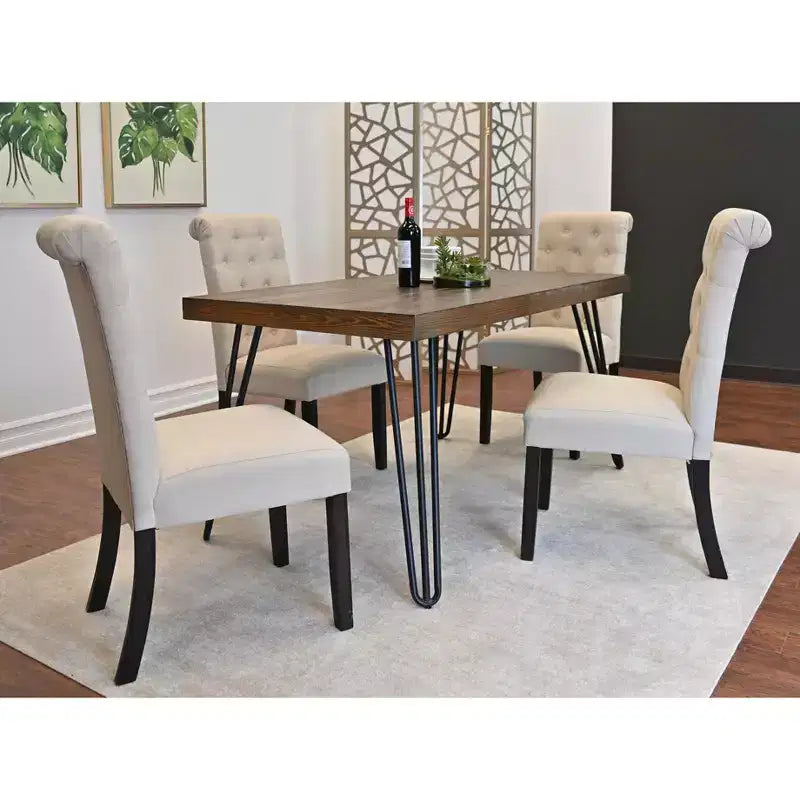 Ensemble de salle à manger 5 pièces Ashford, table à manger avec pieds épingle et 4 chaises, 4 options de couleur