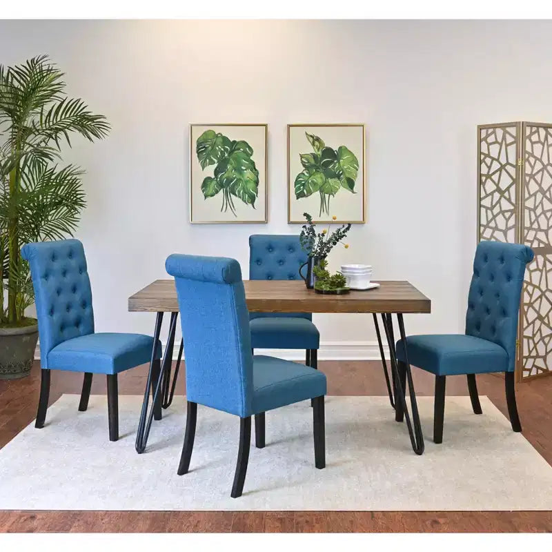 Ensemble de salle à manger 5 pièces Ashford, table à manger avec pieds épingle et 4 chaises, 4 options de couleur