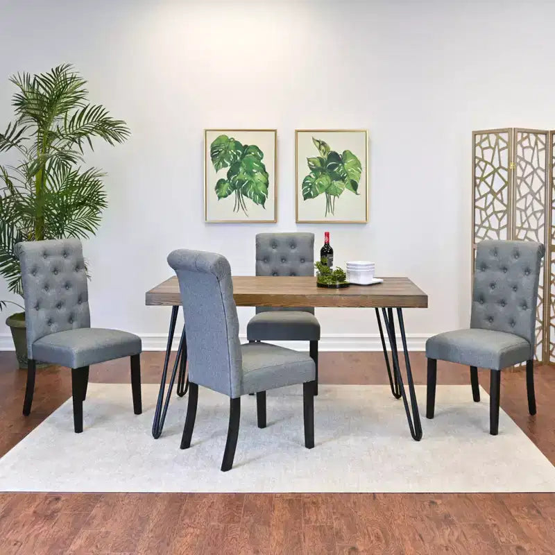 Ensemble de salle à manger 5 pièces Ashford, table à manger avec pieds épingle et 4 chaises, 4 options de couleur