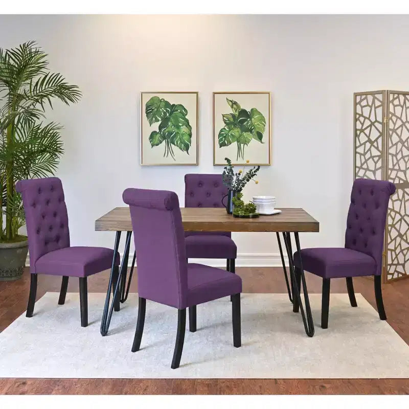 Ensemble de salle à manger 5 pièces Ashford, table à manger avec pieds épingle et 4 chaises, 4 options de couleur
