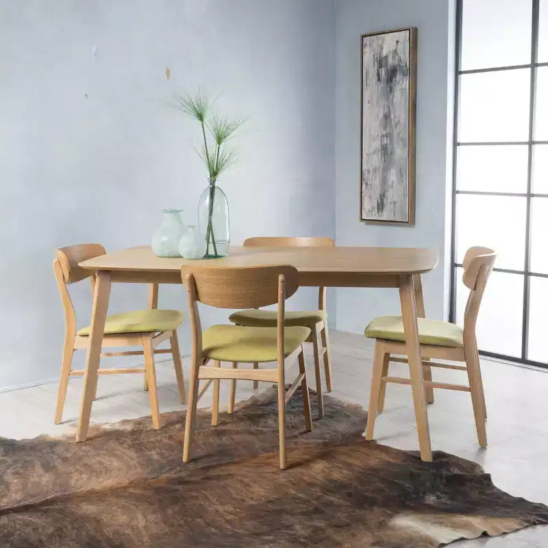 Ensemble de salle à manger GDFStudio Balfern 5 pièces, style moderne du milieu du siècle, en bois et rembourré