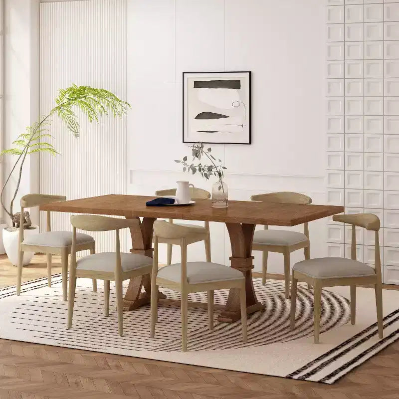 Christopher Knight Home Covey, ensemble de salle à manger extensible 7 pièces contemporain en bois rembourré