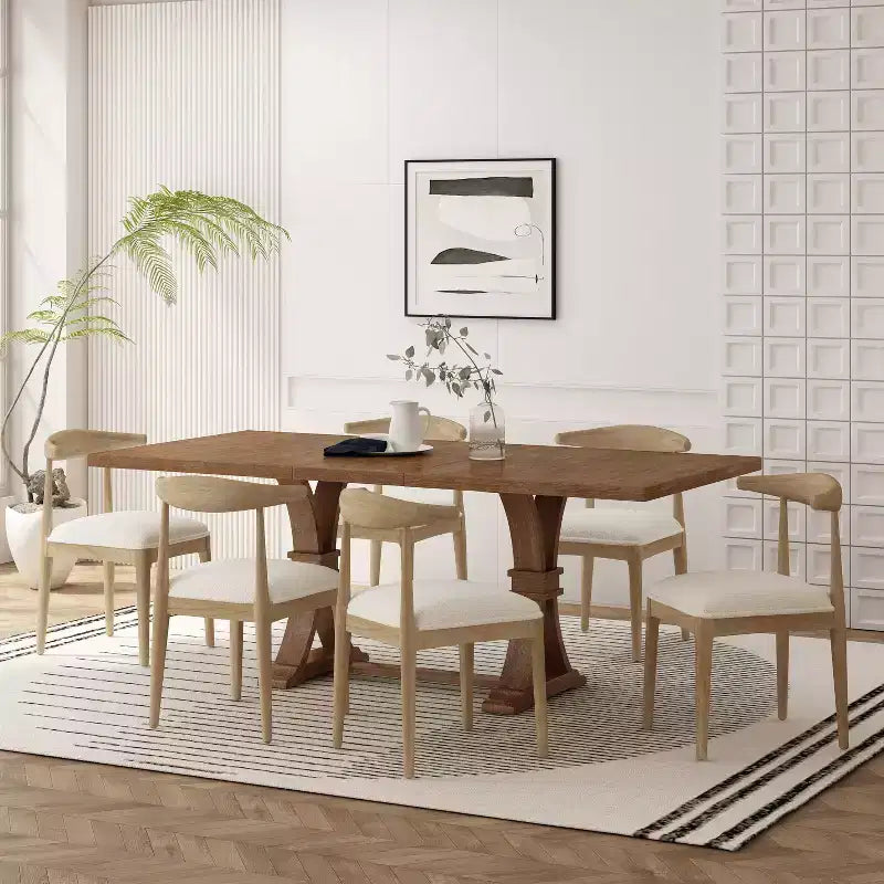Christopher Knight Home Covey, ensemble de salle à manger extensible 7 pièces contemporain en bois rembourré