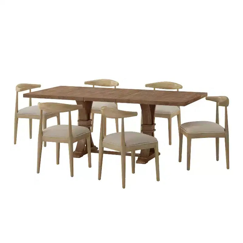 Christopher Knight Home Covey, ensemble de salle à manger extensible 7 pièces contemporain en bois rembourré
