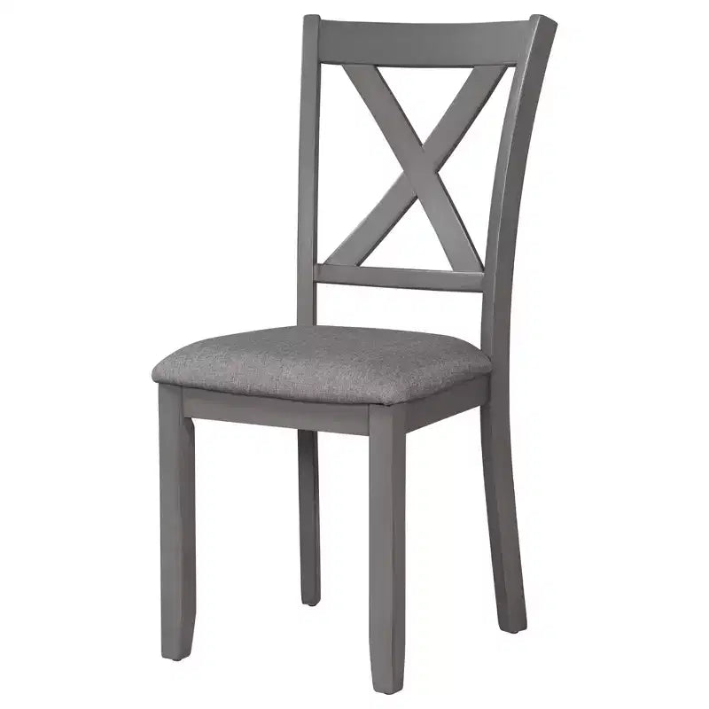 Ensemble de salle à manger rectangulaire 6 pièces en bois Whisen avec 4 chaises en tissu et un banc
