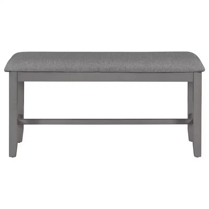 Ensemble de salle à manger rectangulaire 6 pièces en bois Whisen avec 4 chaises en tissu et un banc