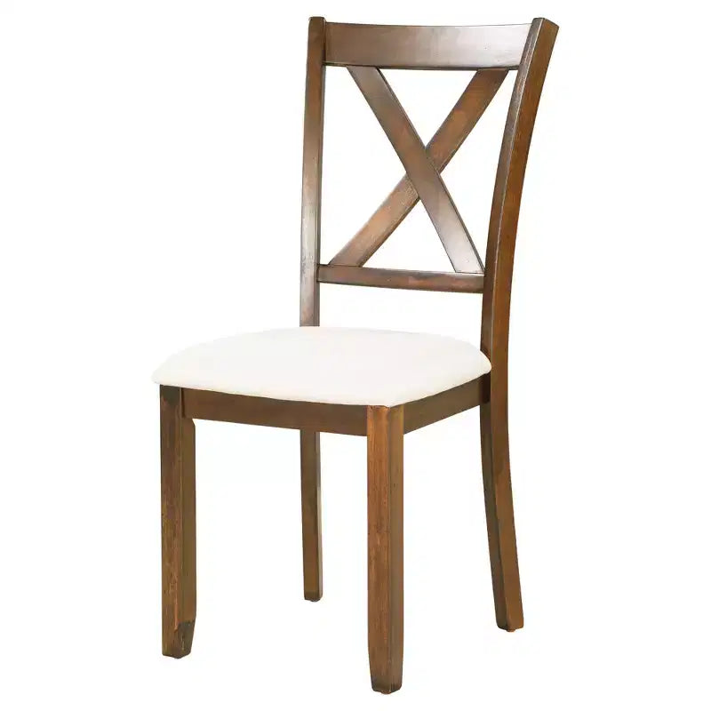 Ensemble de salle à manger rectangulaire 6 pièces en bois Whisen avec 4 chaises en tissu et un banc