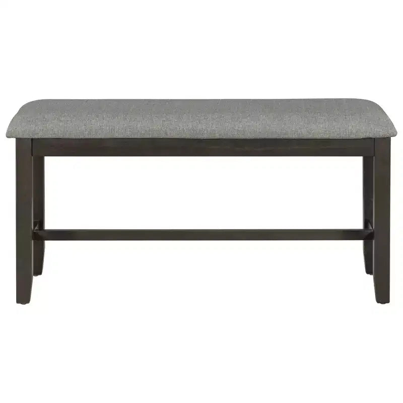 Ensemble de salle à manger rectangulaire 6 pièces en bois Whisen avec 4 chaises en tissu et un banc