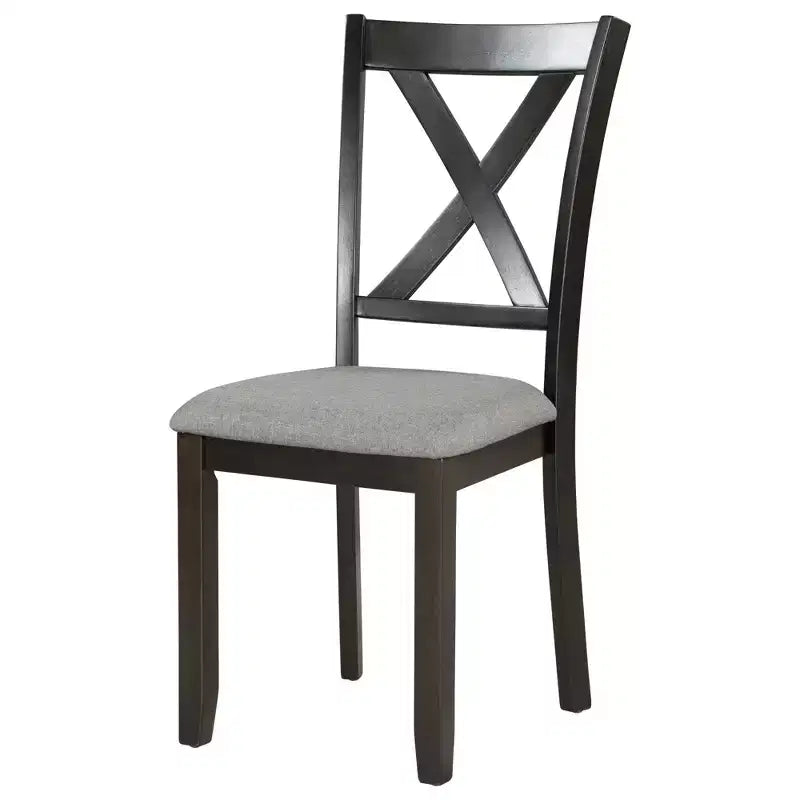 Ensemble de salle à manger rectangulaire 6 pièces en bois Whisen avec 4 chaises en tissu et un banc