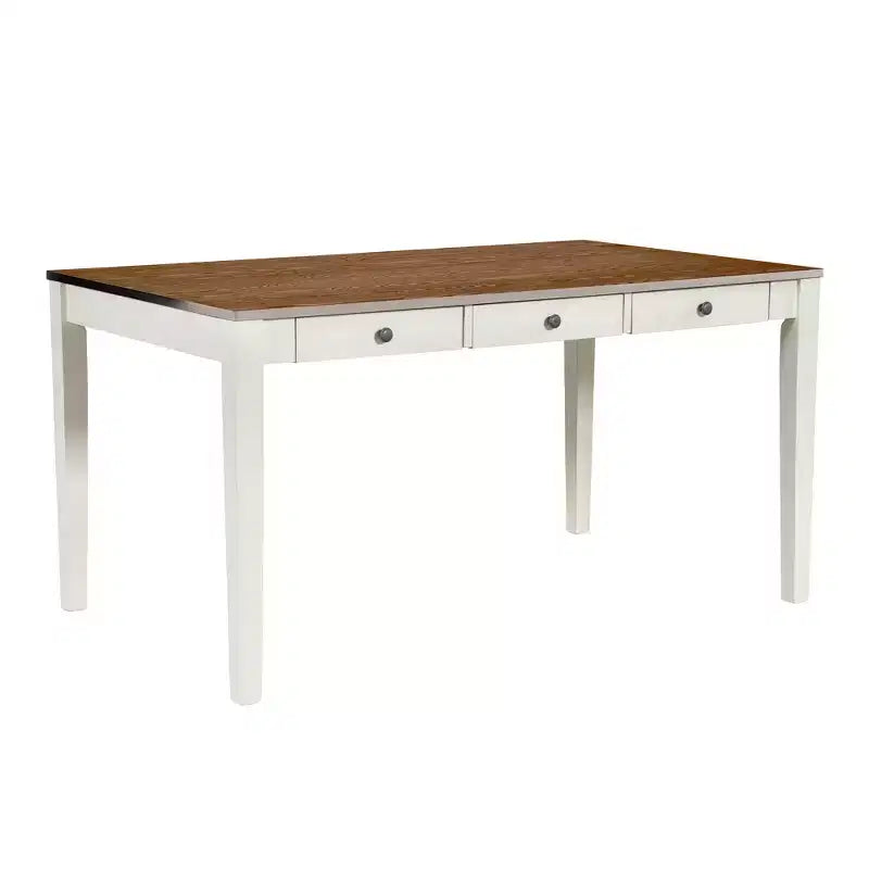 Ensemble de table à manger en bois 6 pièces Whisen Mid-Century avec 4 chaises rembourrées et un banc