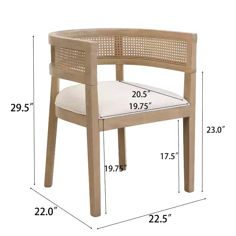 Christopher Knight Home Lythor, ensemble de salle à manger 7 pièces en cannage et hévéa avec rembourrage