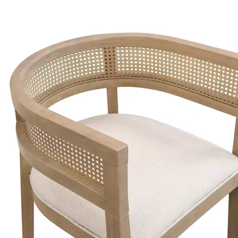 Christopher Knight Home Lythor, ensemble de salle à manger 7 pièces en cannage et hévéa avec rembourrage
