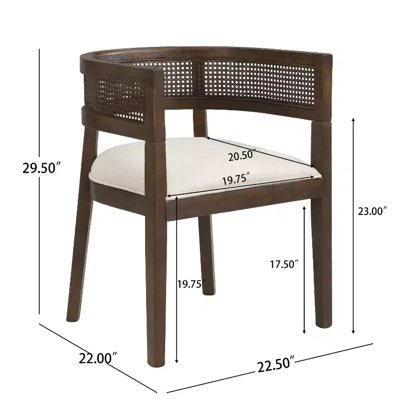 Christopher Knight Home Lythor, ensemble de salle à manger 7 pièces en cannage et hévéa avec rembourrage
