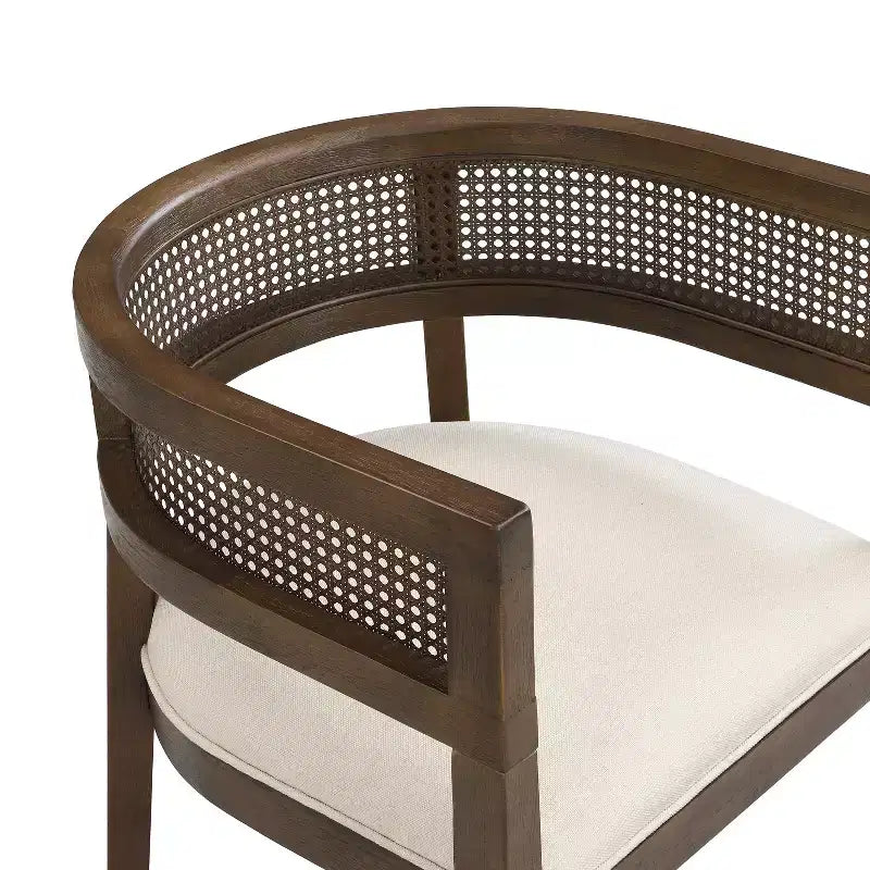 Christopher Knight Home Lythor, ensemble de salle à manger 7 pièces en cannage et hévéa avec rembourrage