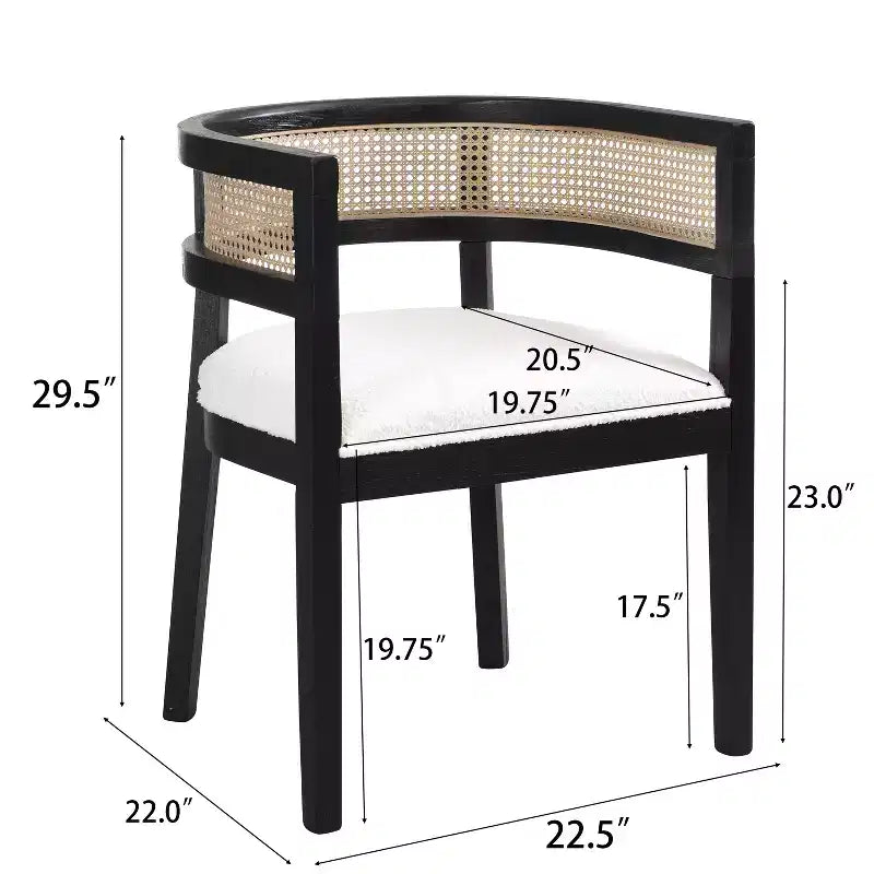 Christopher Knight Home Lythor, ensemble de salle à manger 7 pièces en cannage et hévéa avec rembourrage