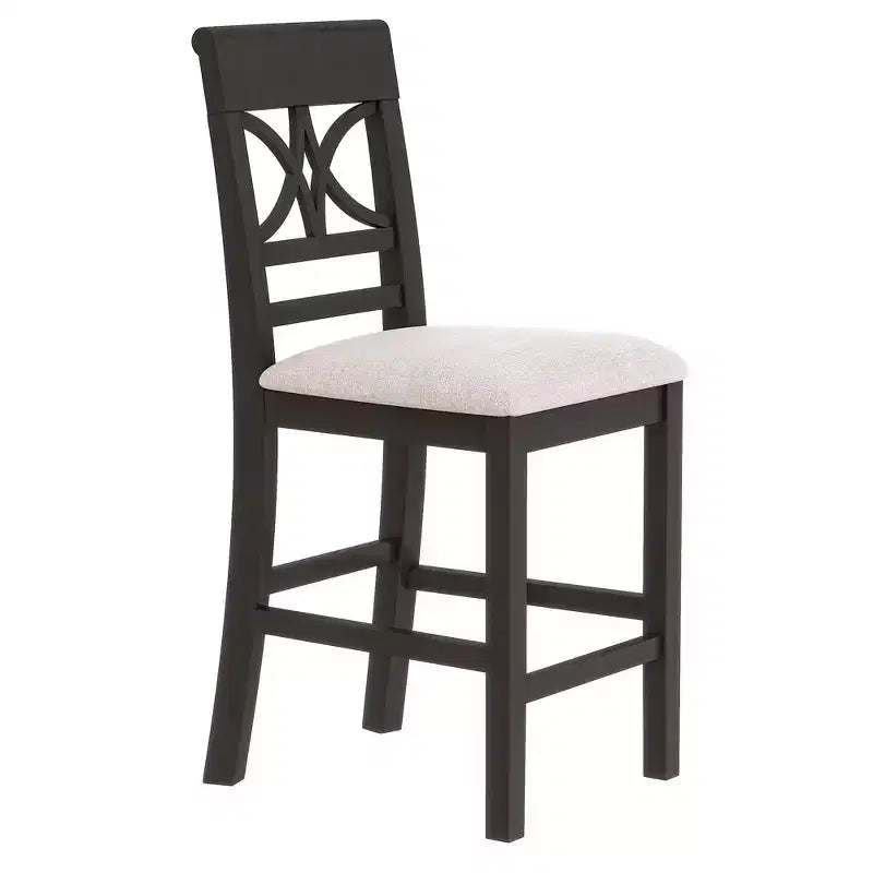 Ensemble de table à manger Whisen Rustic 6 pièces à hauteur de comptoir avec banc et 4 chaises rembourrées