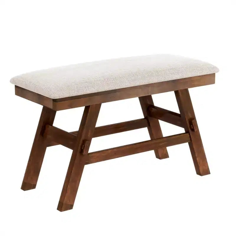 Ensemble de table à manger Whisen Rustic 6 pièces à hauteur de comptoir avec banc et 4 chaises rembourrées