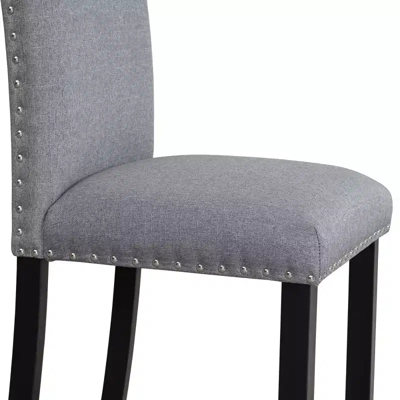 Ensemble de salle à manger 5 pièces avec table à manger en faux marbre, 4 chaises de salle à manger épaisses et rembourrées, gris/blanc - ModernLuxe