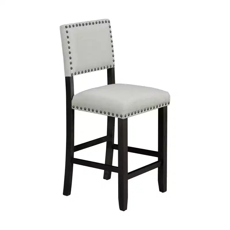 Ensemble de salle à manger 5 pièces à hauteur de comptoir, avec table de salle à manger classique et 4 chaises de salle à manger rembourrées, finition bois naturel/espresso - ModernLuxe
