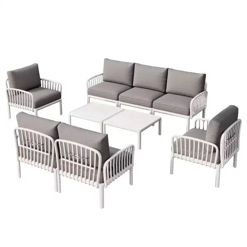 Christopher Knight Home Leah Ensemble de conversation d'extérieur 7 places en plastique et verre rembourré