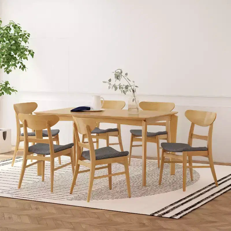 Ensemble de salle à manger 7 pièces en bois et tissu Amesbury Christopher Knight Home