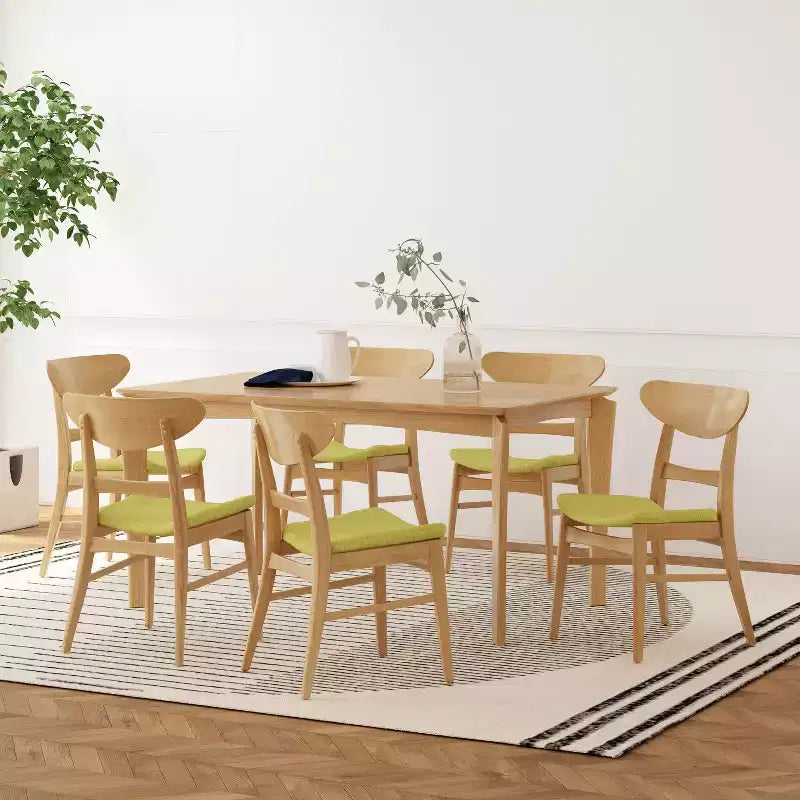 Ensemble de salle à manger 7 pièces en bois et tissu Amesbury Christopher Knight Home