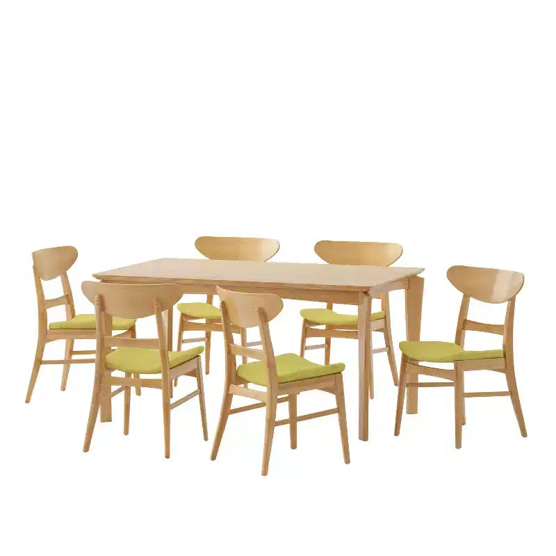 Ensemble de salle à manger 7 pièces en bois et tissu Amesbury Christopher Knight Home