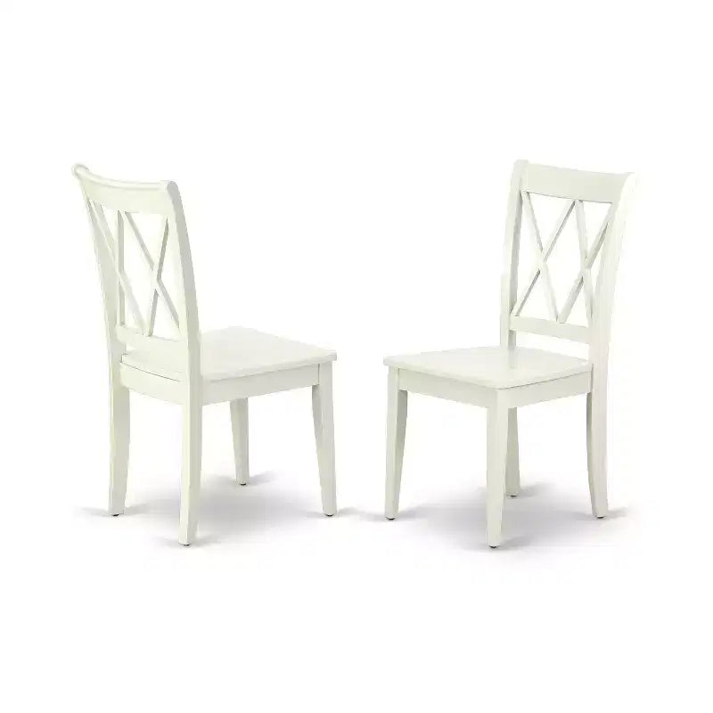 Ensemble de salle à manger 7 pièces HomeStock, table ovale et 6 chaises, blanc lin, style moderne