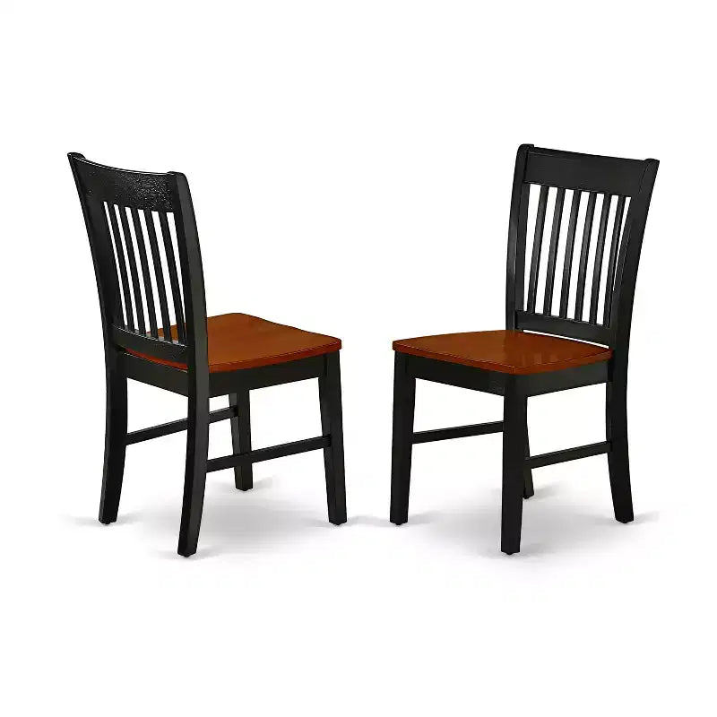 HomeStock Cerisier Noir Ensemble Table et 4 Chaises de Cuisine 5 Pièces