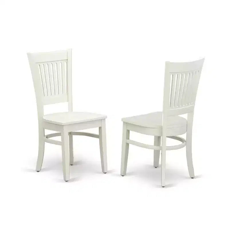 Ensemble table de salle à manger ronde sur pied et 4 chaises HomeStock Linen White
