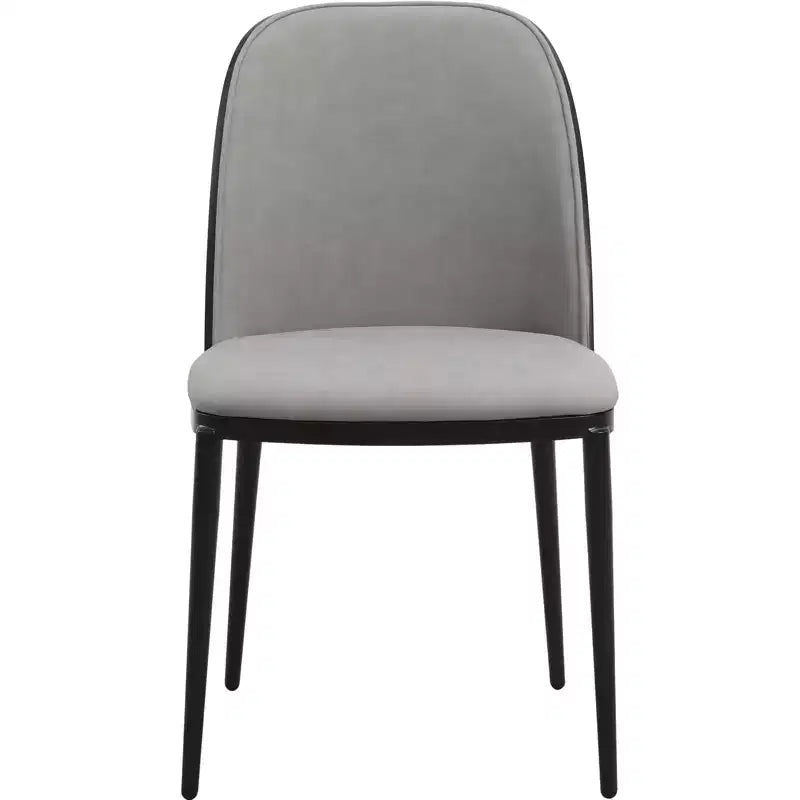 Ensemble de salle à manger 5 pièces LeisureMod Verve - Table ronde en MDF de 91,4 cm, 4 chaises de salle à manger en cuir