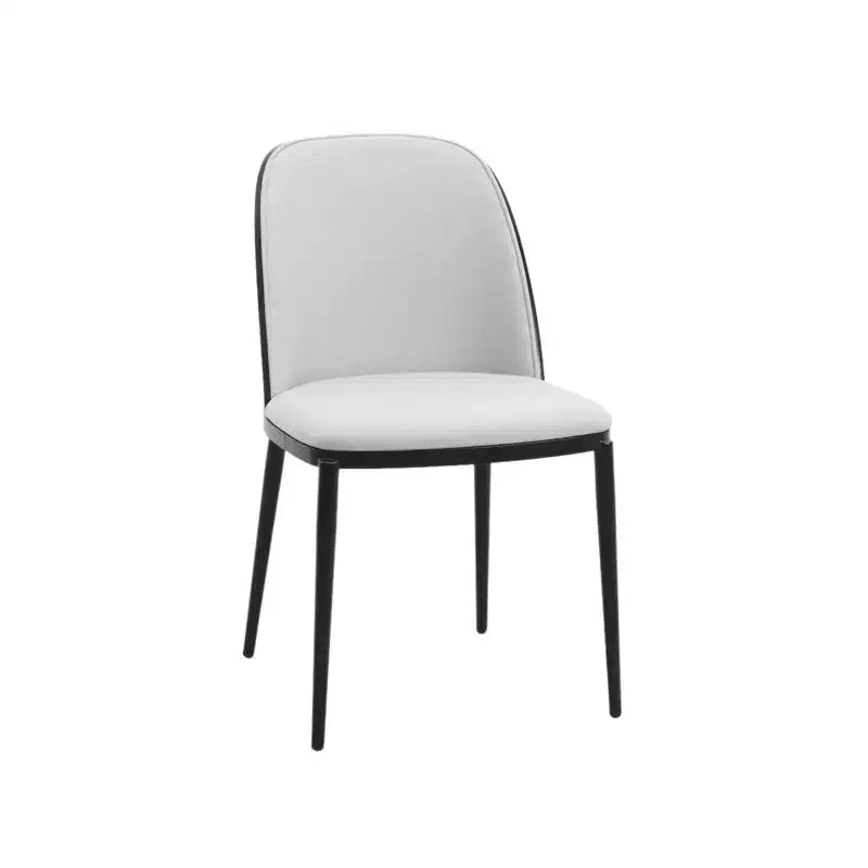Ensemble de salle à manger 5 pièces LeisureMod Verve - Table ronde en MDF de 91,4 cm, 4 chaises de salle à manger en cuir