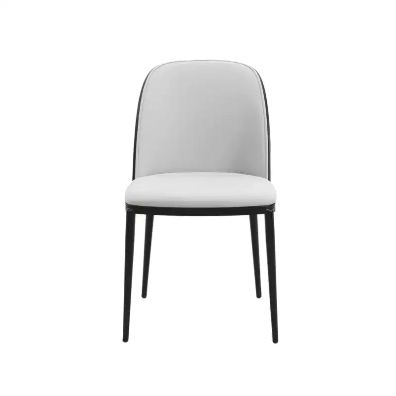 Ensemble de salle à manger 5 pièces LeisureMod Verve - Table ronde en MDF de 91,4 cm, 4 chaises de salle à manger en cuir