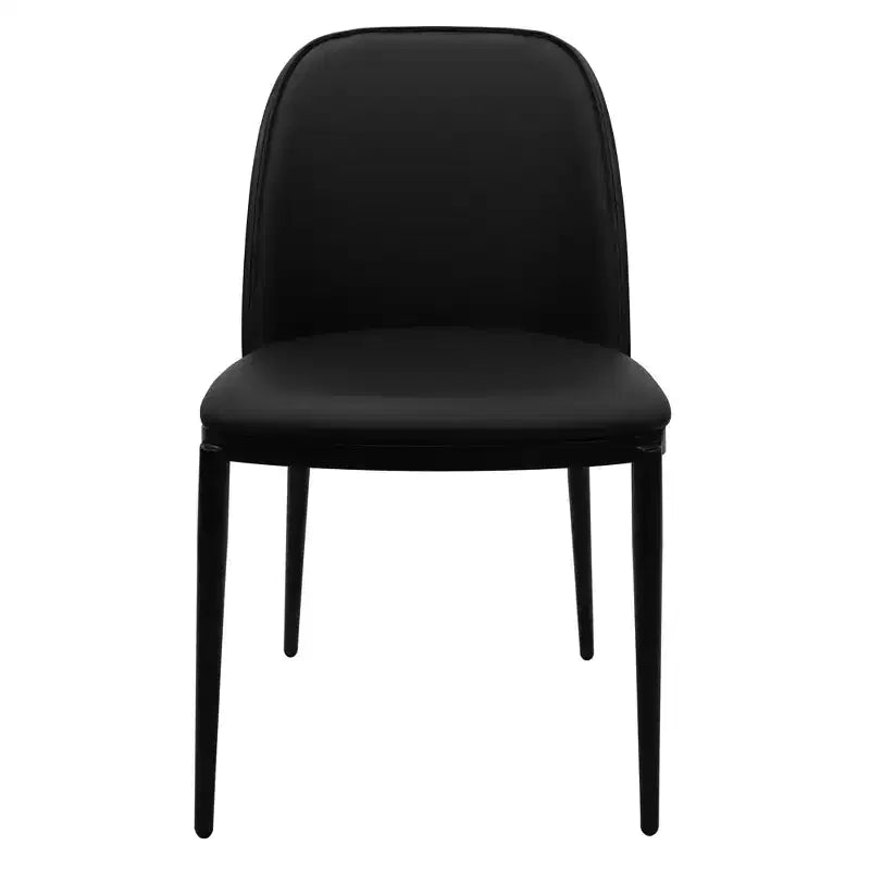 Ensemble de salle à manger 5 pièces LeisureMod Verve - Table ronde en MDF de 91,4 cm, 4 chaises de salle à manger en cuir