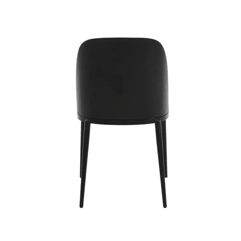 Ensemble de salle à manger 5 pièces LeisureMod Verve - Table ronde en MDF de 91,4 cm, 4 chaises de salle à manger en cuir