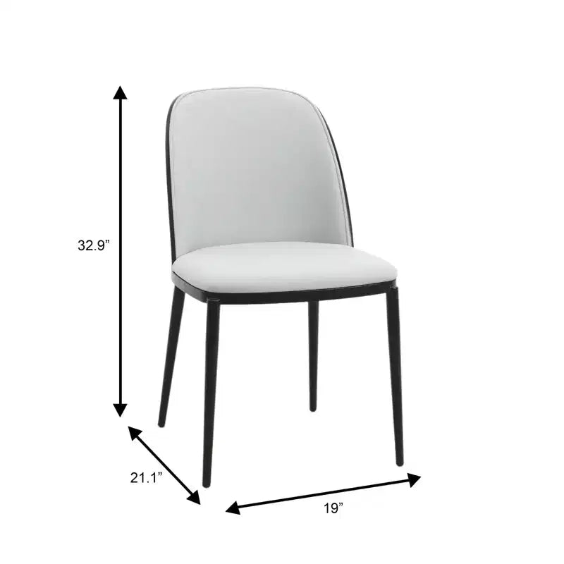 Ensemble de salle à manger 5 pièces LeisureMod Verve - Table ronde en MDF de 91,4 cm, 4 chaises de salle à manger en cuir