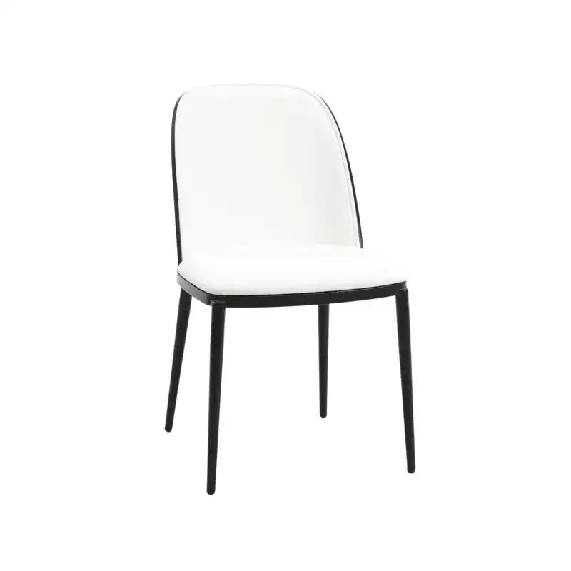 Ensemble de salle à manger 5 pièces LeisureMod Verve - Table ronde en MDF de 91,4 cm, 4 chaises de salle à manger en cuir