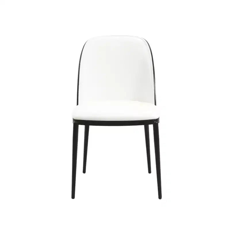Ensemble de salle à manger 5 pièces LeisureMod Verve - Table ronde en MDF de 91,4 cm, 4 chaises de salle à manger en cuir