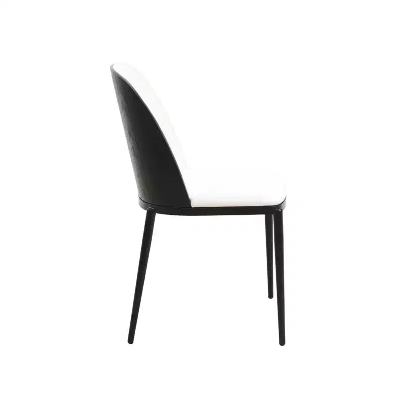 Ensemble de salle à manger 5 pièces LeisureMod Verve - Table ronde en MDF de 91,4 cm, 4 chaises de salle à manger en cuir