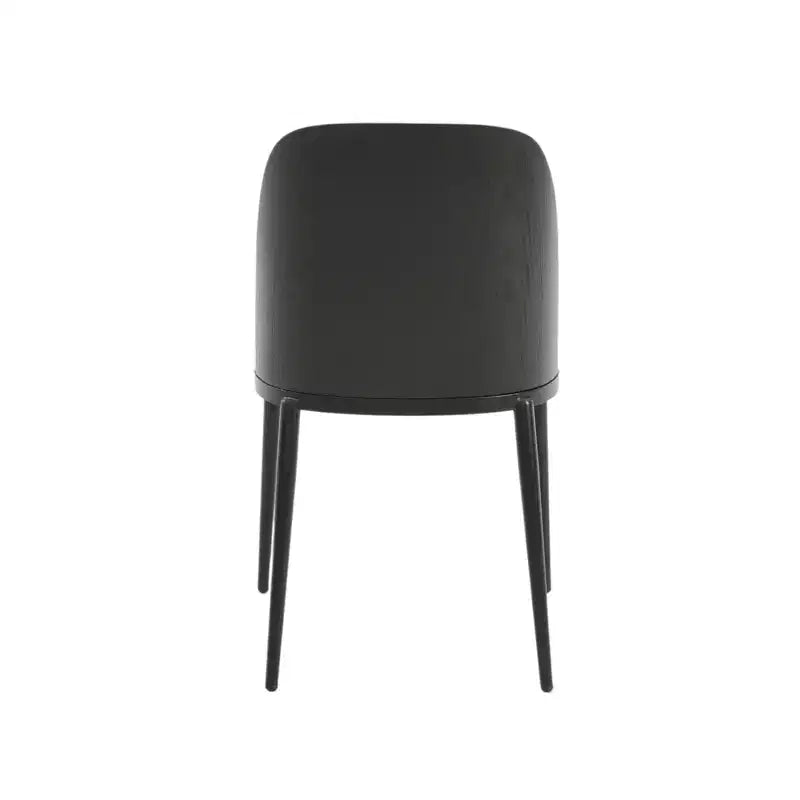 Ensemble de salle à manger 5 pièces LeisureMod Verve - Table ronde en MDF de 91,4 cm, 4 chaises de salle à manger en cuir