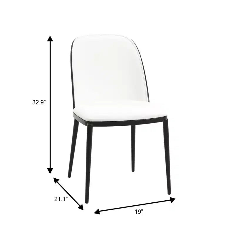 Ensemble de salle à manger 5 pièces LeisureMod Verve - Table ronde en MDF de 91,4 cm, 4 chaises de salle à manger en cuir