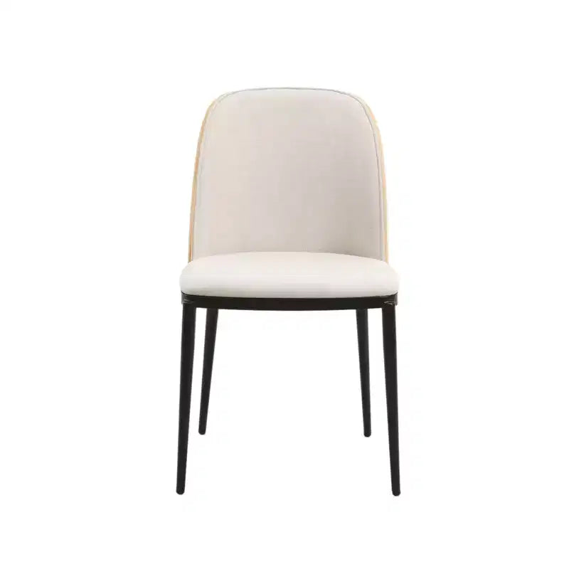 Ensemble de salle à manger 5 pièces LeisureMod Verve - Table ronde en MDF de 91,4 cm, 4 chaises de salle à manger en cuir