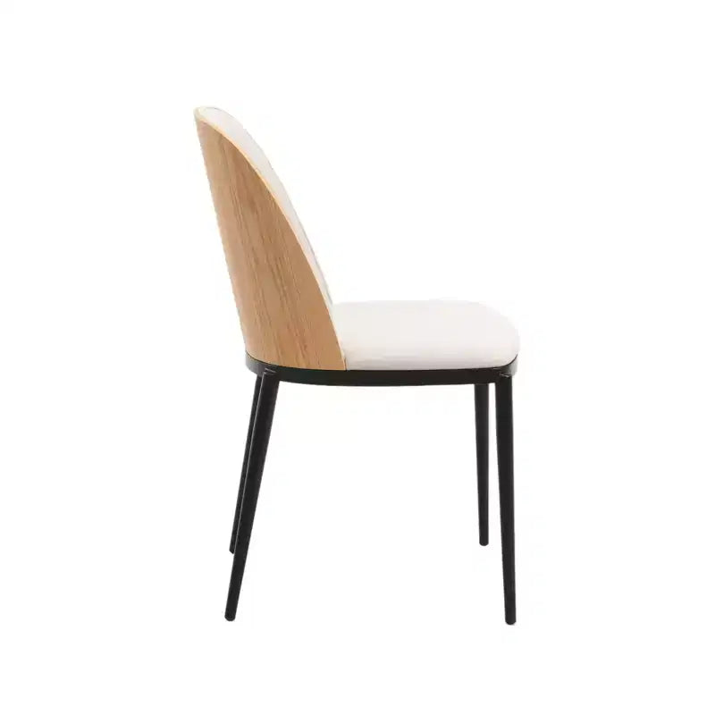 Ensemble de salle à manger 5 pièces LeisureMod Verve - Table ronde en MDF de 91,4 cm, 4 chaises de salle à manger en cuir