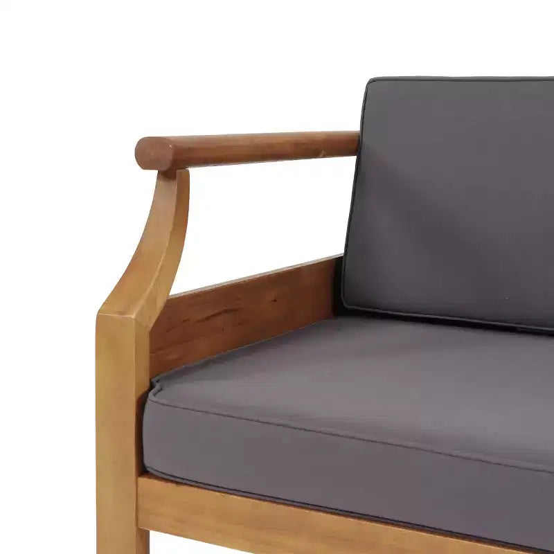 Christopher Knight Home Aston Sectionnel d'extérieur 5 places en bois d'acacia avec fauteuil club, teck et gris foncé