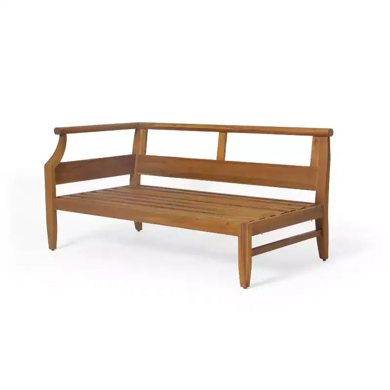Christopher Knight Home Aston Sectionnel d'extérieur 5 places en bois d'acacia avec fauteuil club, teck et gris foncé