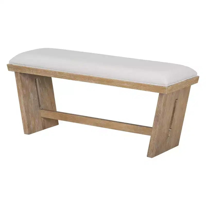 Whisen Ensemble de 6 pièces de table et chaises de salle à manger de cuisine rétro pour 6 personnes, ensemble table et chaises de cuisine en bois avec banc, piètement à tréteaux, coussin moelleux